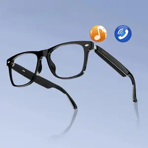 Smart Glasses Wireless Headphone Transparent Lens Anti-Blue Light for Music Calling Sports ABS Material Wearable Bluetooth-Compatible with Mic Daily Use smart bluetooth-compatible glass
