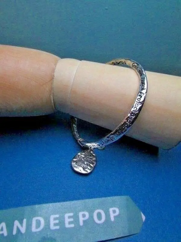 Silver Guardian Angel Bangle Bracelet Jewelry