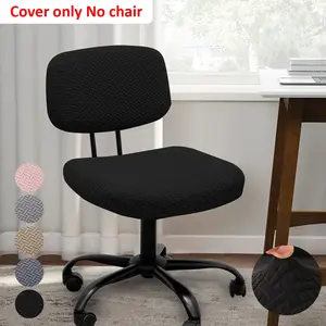 2 Piece Knitted Jacquard Armless Desk Chair Covers, Elastic Easy Washable, Durable, Ergonomic Design, Home Decor Protection, Office and Home Use