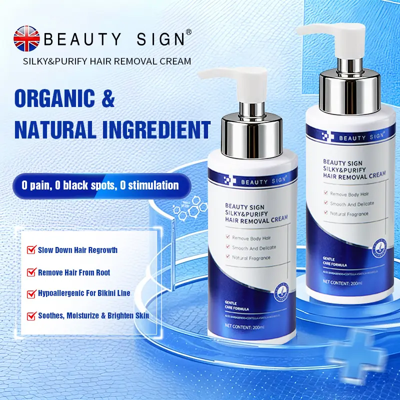 [UK MADE] BEAUTY SIGN 10MINS WOMEN BIKINI LINE & MEN'S DEPILATORY CREAM PASTE HAIR REMOVAL CREAM 200ML Body Hair Remover Body Care