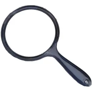 Double-Sided 3X 1x Magnifying Large Travel Handheld Makeup Cosmetic Mirror Acrylic Clear Finish Round Mirror (Black)