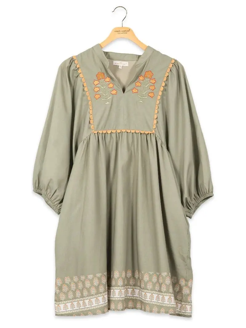 Green Maeve Scallop Dress