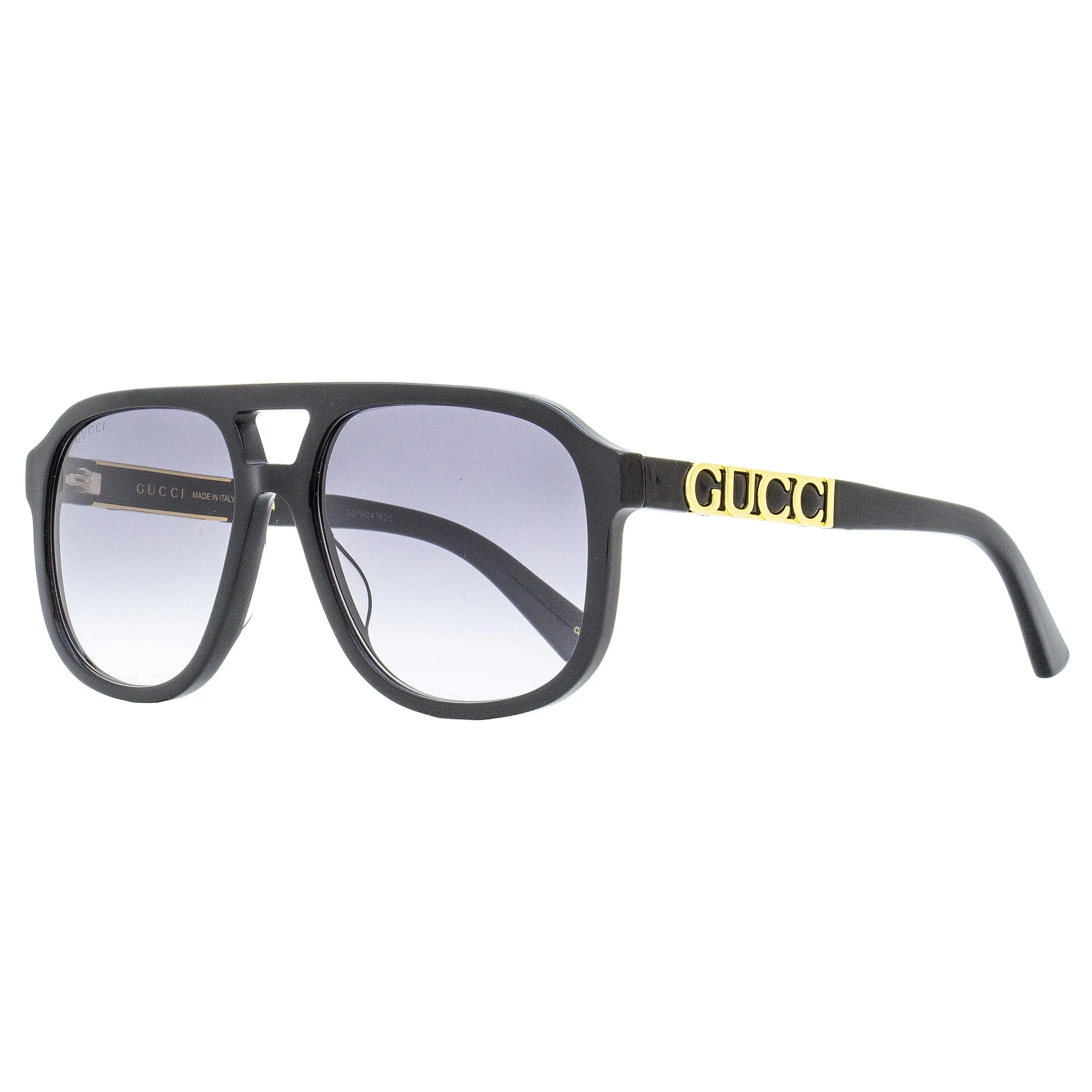 Gucci GG1188S Pilot Sunglasses - Black, 58mm, Acetate Temples, Open Bridge Design, UV Protection, Fashionable, Unisex, Casual Wear, Logos, Highest Quality Materials, Eyewear Fashion