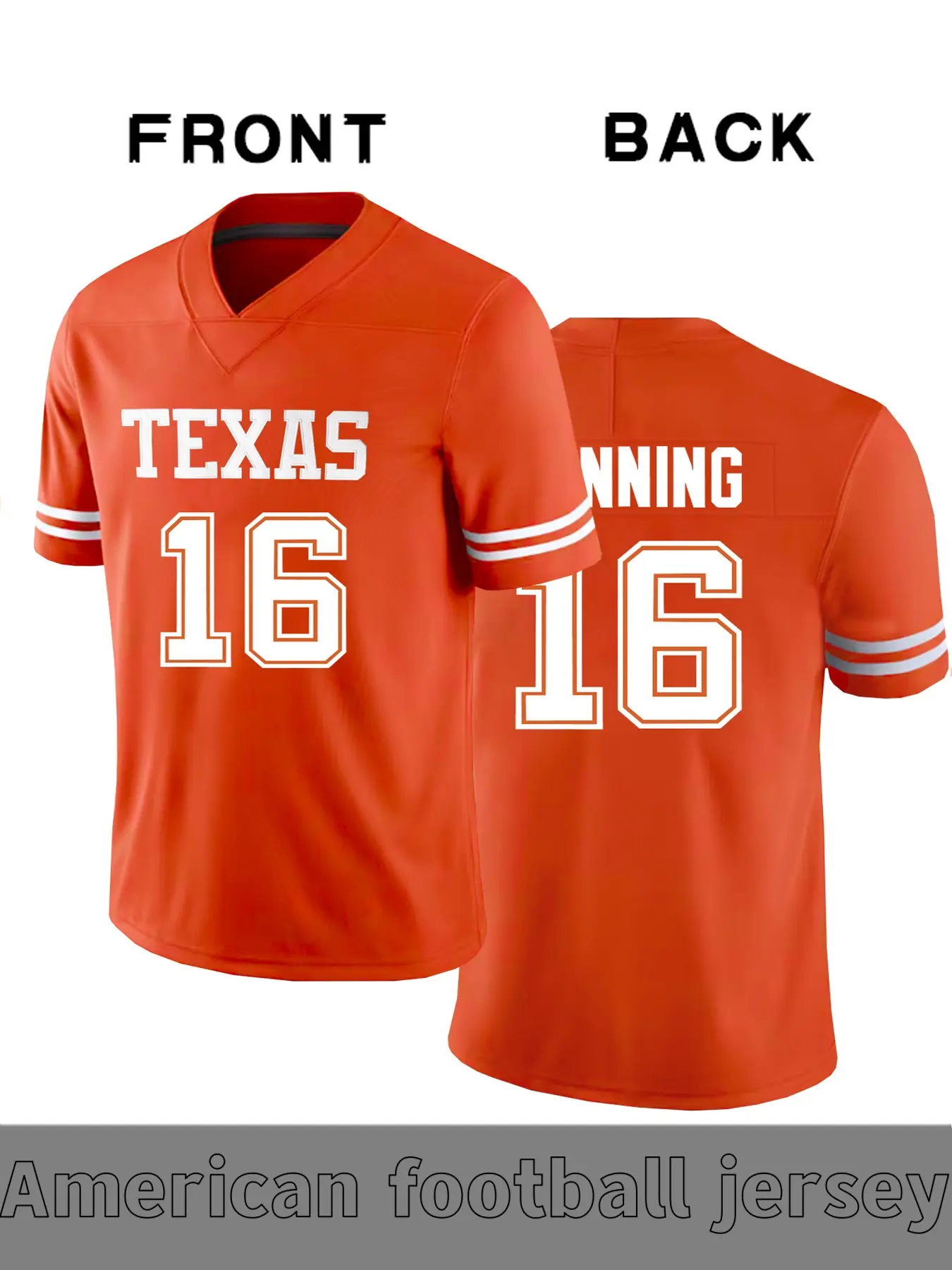 Men's Manning 16 Vintage Football Jersey with Texas Embroidered Letters, Stylish Embroidered Jerseys, Breathable Sportswear, Sportswear Top for Casual & Training, Unisex Style for Football Fans, Sportswear Clothing