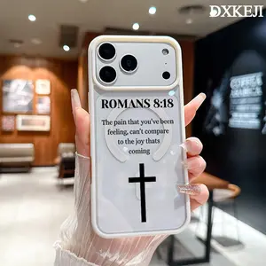 MagSafe Magnetic Phone Case with Cross & Romans 8:18 Bible Quote Pattern - Shockproof, Slim Protective Cover for iPhone 17 Air/16 Pro Max/15 Pro/14/13/12/11 Plus - Smartphone, Cellphone, Handheld Devices Accessories