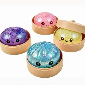 Rich Expressions Kawaii Big Bun Squishy Toy, Slow Rising Soft Squishy ASMR Stress Relief Fidget Toy, TikTok Viral Cute Food Sensory Toy Fixed Style, Random Color, Soft Safe TPR Material, Cute Face Stress Relief Fidget Toy, Perfect for Holiday Gifts