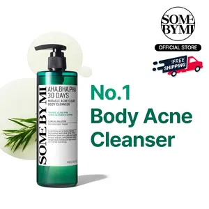 AHA BHA PHA 30 Days Miracle Acne Clear Body Cleanser 13.5oz - Korean Skincare - Back Acne Treatment, Body Odor Control & Gentle Exfoliating Body Wash
