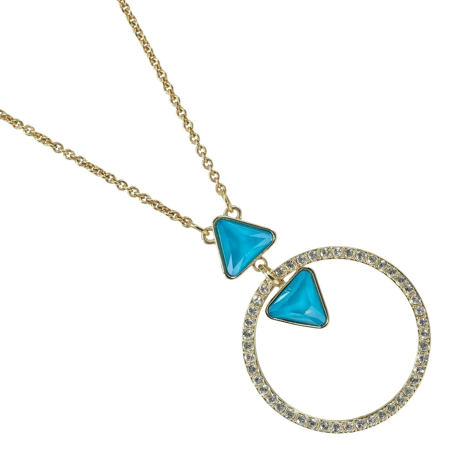 Pre-owned Swarovski Stainless Small Leather Goods Labyrinth Round Crystal Necklace