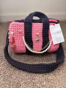 Crochet Mini Duffle Bag - Handmade Durable Crochet, Compact Design, Zip Closure, Perfect for Everyday Use