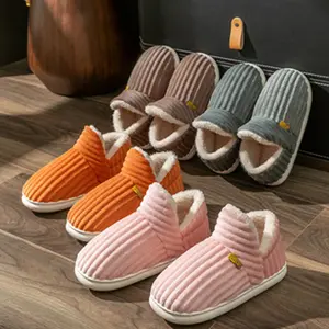 Women's Fuzzy Slip-on Slippers Warm Cozy Soft Lightweight Memory Foam Indoor House Shoes in Assorted Colors