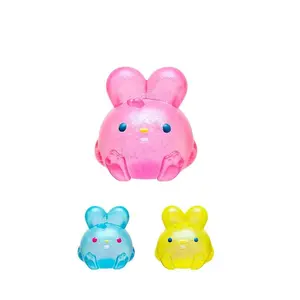 3 Colors Soft Candy Bunny Toy with Jelly Filling, Sensory Stress Relief, Easter Basket Stuffer, Perfect Gift for Kids