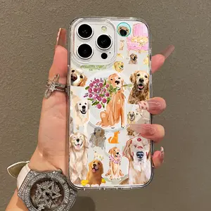 Trendy Magnetic Case for iPhone11/12/13/14/15/16/17/promax, Golden Retriever Love Ultra Slim, MagSafe Support, Shockproof | Playful & Fun Style