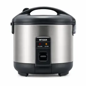 Tiger JNP-S10U-HU 5.5-Cup Stainless Steel Gray Rice Cooker & Warmer with Non-Stick Pan Retractable Cord Spatula Measuring Cup Included Made in Japan Ricecooker