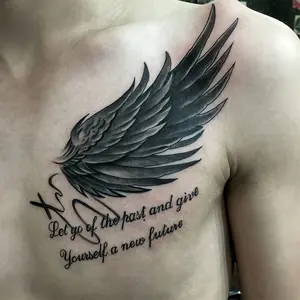 6 Large Herbal Tattoo Stickers, Containing 1 One Wing Elements and 5 Random Styles, Lasting for 7-15 Days, Waterproof and Anti-Friction, Realistic Effect, Suitable for People Who Don't Want Tattoo Pain