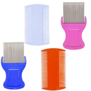 4 Pcs Hair Comb Set with Metal Teeth for Dandruff Removal - Double Sided Comb for Head Hair - Beauty and Personal Care