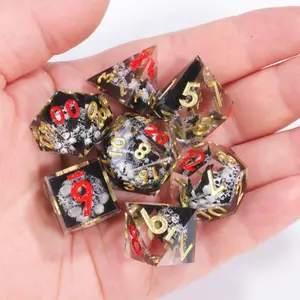 Mini Planet Sharp Edge Polyhedral RPG MTG Dungeons and Dragons Handmade 3D DND Dice Set