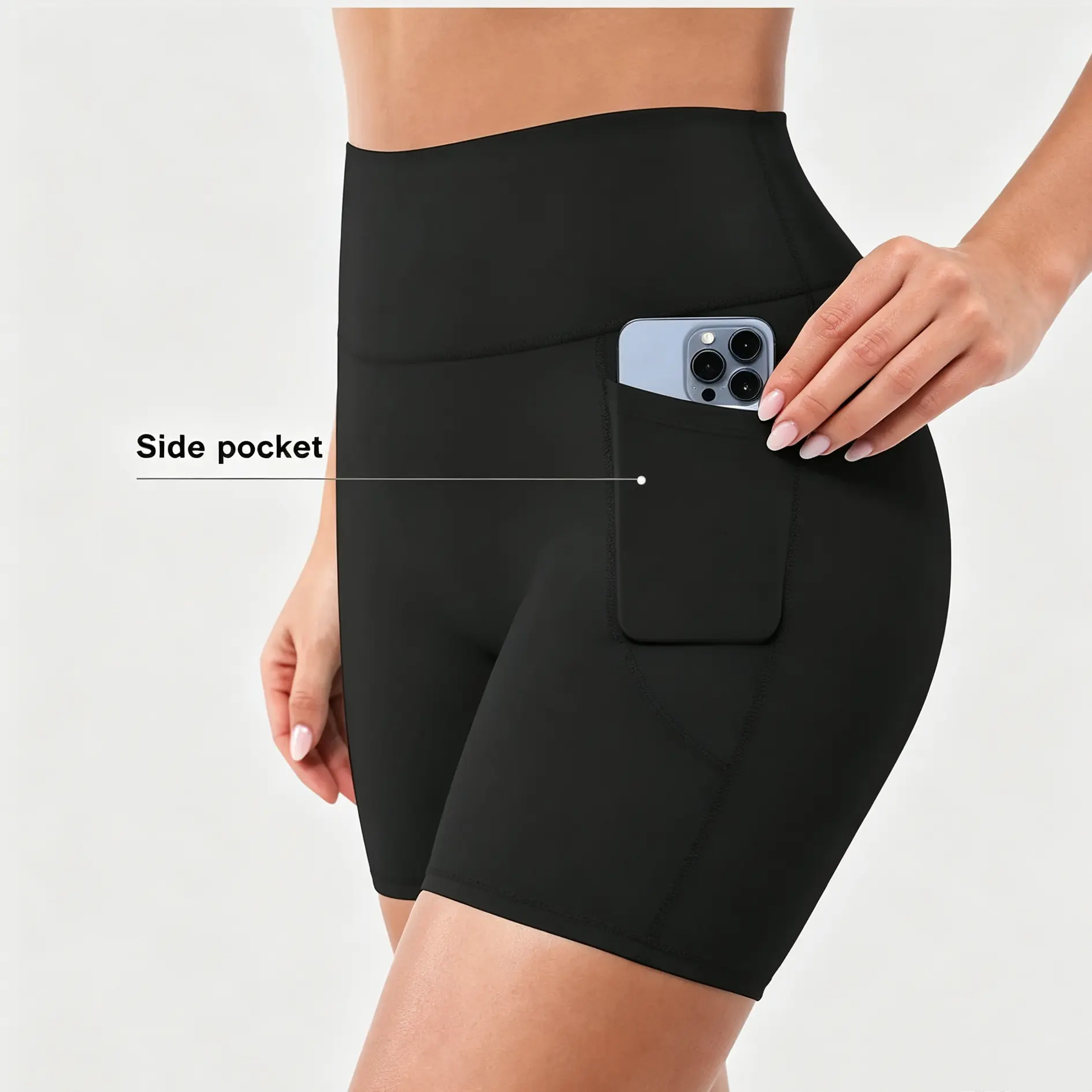 BRXL【Discount for live】Women's Fitted 5-Inch Inseam High-Waist Biking Shorts, Buttery Soft Spandex, Practical Pocket, UPF 50+ UV-Protective, Seamless Body Legging for Yoga, Gym, Running,travel essentials,camping essentials