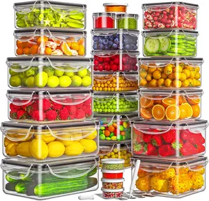[Limited Time Sale] 40-Piece Plastic Airtight Food Storage Containers Set (20 Containers + 20 Lids) Leakproof, Reusable, Microwave & Dishwasher Safe