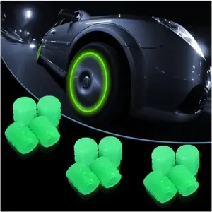 8Pcs Green Luminous Tire Valve Stem Caps, Glow In The Dark Fluorescent Air Valve Covers, Anti-Corrosion Universal Illuminated Wheel Pressure Caps, Durable Waterproof Auto Accessories Fit for Cars, Trucks, SUVs, Motorcycles and Bicycles