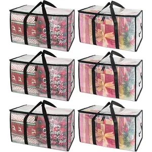 Oversized Moving Bags with Reinforced Handles, Heavy-Duty Storage Tote for Clothes, Moving Supplies (Clear, 6-Pack)