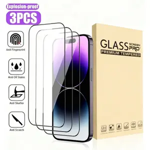 3-Pack HD Tempered Glass Screen Protector for iPhone 17/16/15/14/13/12/11Pro Max, Plus/17Air Full Coverage, 9H Hardness, Anti-Fingerprint, Drop And Scratch Resistant, Ultra Clear Screen Film