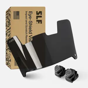 SLEEFS Black Shadow Clear Helmet Eye-Shield Color Tinted Visor - Scratch Resistant, UVA/UVB Protection, Universal Clips, Microfiber Pouch, 50+ Colors