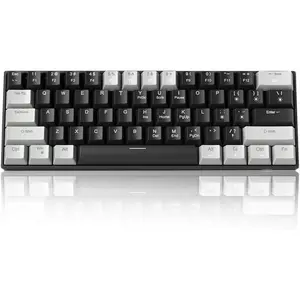 60% Mechanical Gaming Keyboard, Color Keycaps Gaming Keyboard with Linear Red Switches, Detachable Type-C  Mini Keyboard with Blue LED Light for PC/Laptop