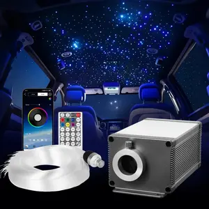 【FathersDayGift】 VEVOR Starlight Headliner Kit, 550 Pcs 0.03 in 9.8 ft 16W Twinkle Fiber Optic Star Ceiling Lights, RGBW Light Engine with RGB Color Changing Vibrant RGB Lighting, Bluetooth APP, Remote Control, Sound Activated, for Car, Home Bedroom Decor