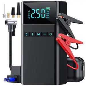 [5IN1 Portable Car Jump Starter & Air Compressor]150PSI, 6000A, Car Jump Box Car Battery Jumper Starter(9.0L Gas/6.5L Diesel), LCD Display, 12V Battery Jumper, tire inflator
