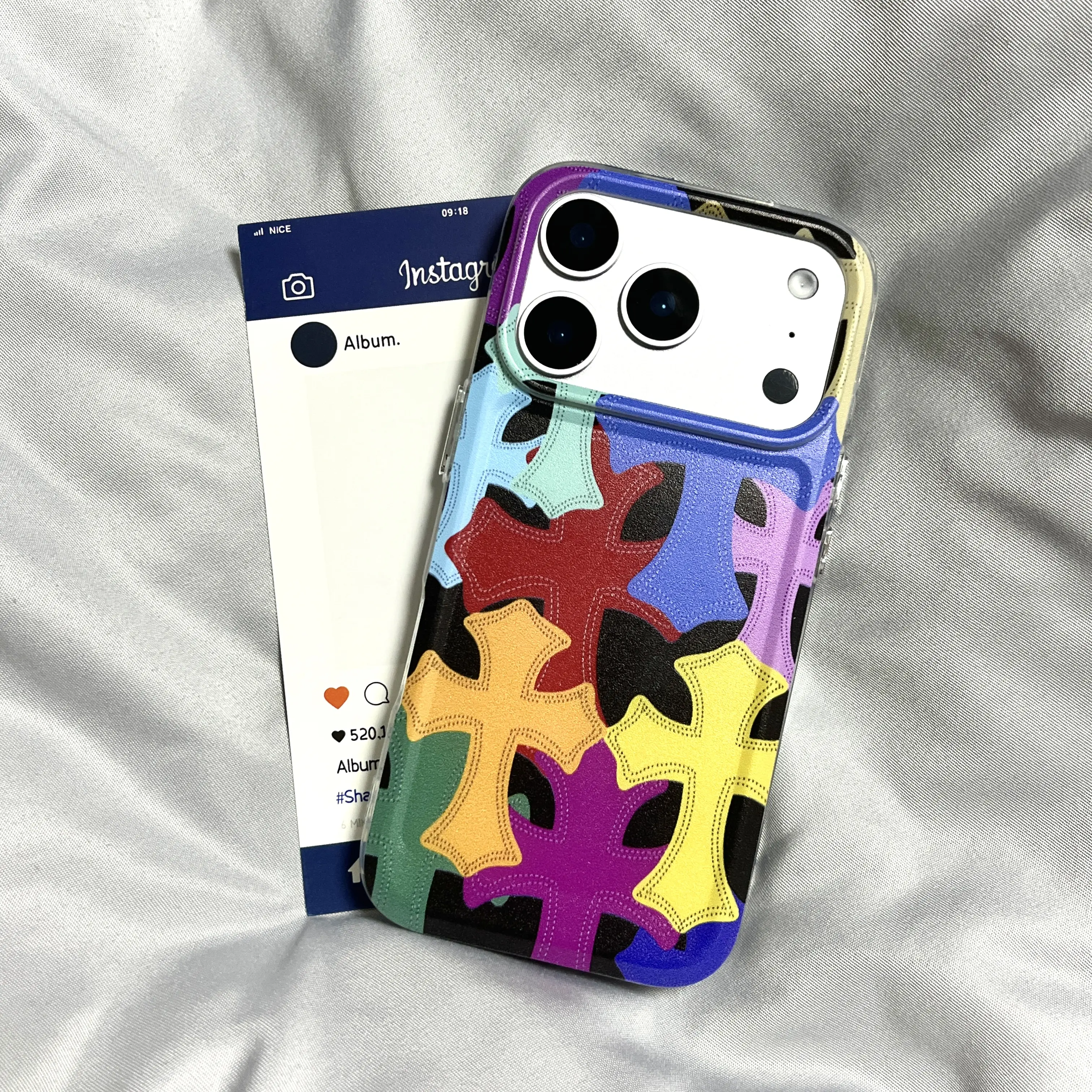 High-End Silicone Cross Smartphone Case - Protective Handheld Cellphone Accessory for Universal Device Protection, Compatible with iPhone 16, 16 Plus, 15, 15 Plus, 14, 13