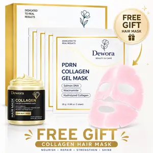 [Viral] Dewora PDRN Collagen Gel Face Mask 4-Pack | Glass Skin Hydration, Brightening & Firming Treatment | Sensitive Skin Friendly