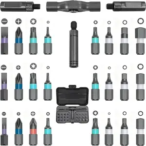Multi-functional 24-in-1 ratchet screwdriver set: magnetic anti-lost bits, detachable T-handle for effortless operation, portable storage, easily handle daily repairs