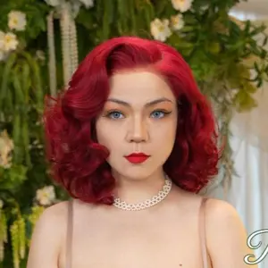 [Pre-order] FF WIG Special Customized Scarlet Bob Human Hair Glueless Wig 10 Inches 9x6 Pre-Cut Invisible Lace 250% Density Pre-C part Special Styled Wear Go Wig With Special Drawstring Beginner Friendly #FFWIG