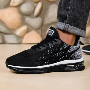 Men's Round Toe Air Cushion Running Shoes - Lightweight, Stylish, Breathable Casual Sneakers with Non-Slip Sole for Gym Training, Workout, Walking, Round Toe Sneakers