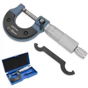 1pc of Professional Metal Micrometer for External Measurements, with a Range of 0-25Mm And Precision of 0.01Mm. This Machinist Includes a Ratchet Stop And a Anvil, Making It a Robust Thickness Gauge Suitable for Industrial Measurements