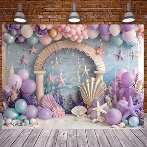 Ocean Theme Party Decorations, Balloons Arches Starfish Flowers Design, Backdrop, Perfect for Birthdays Anniversaries Festivals Indoor Outdoor Use