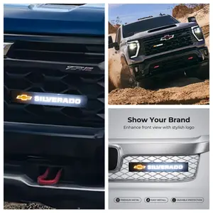 Waterproof LED Front Grille Emblem Light Dynamic Illuminated Logo Badge Durable Protection for Chevrolet Silverado All Models 1500 2500HD 3500HD