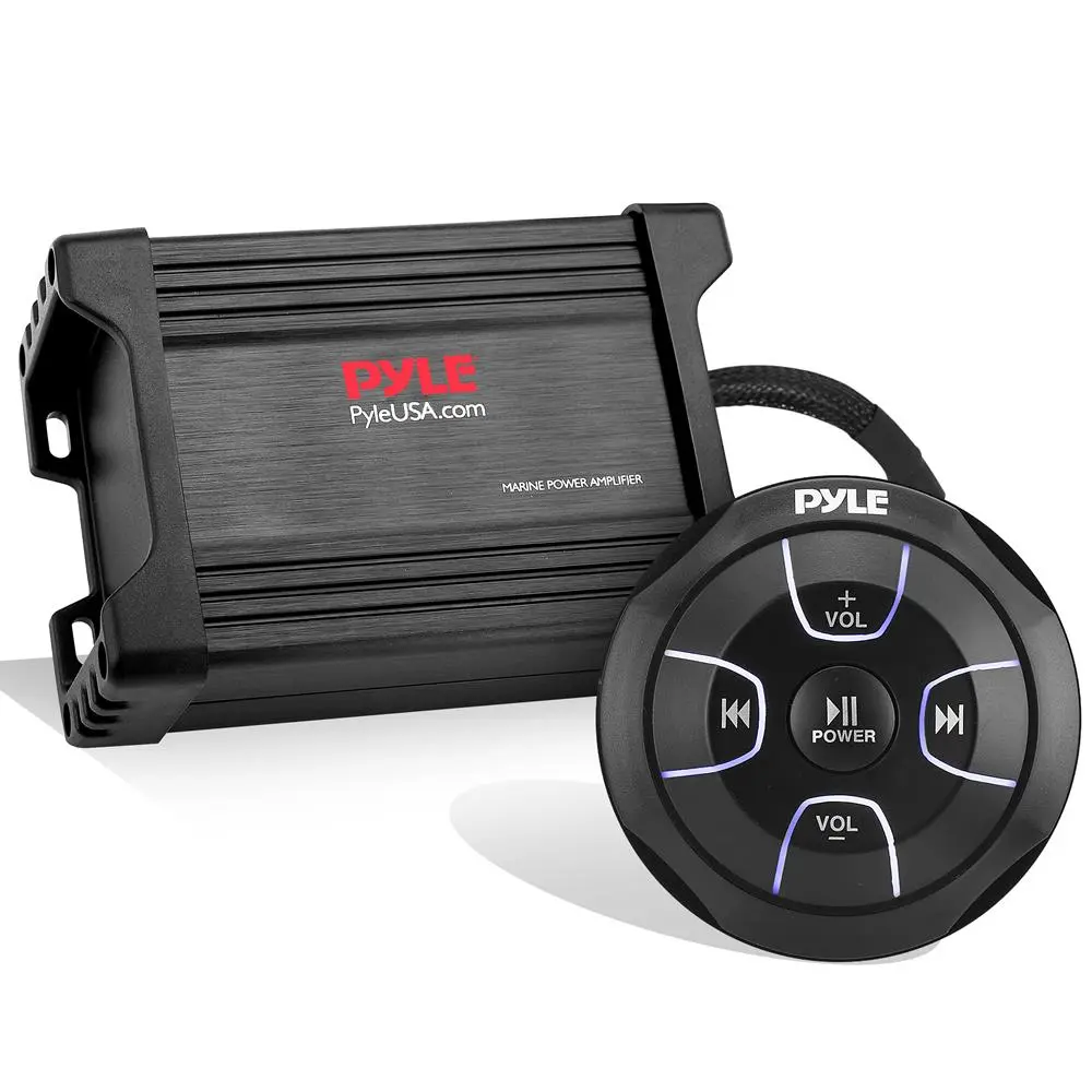 Pyle 600W Max Punch Waterproof Bluetooth Car Audio Amplifier - 2-Channel, IP65 Rating for Splash-Ready Rides, Slim 5.3"x3.5"x2.1" Amp Saves Space, Marine/Weatherproof Component for Car Audio Installation