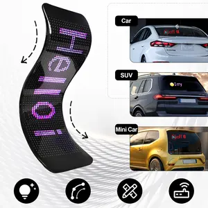 JOYYE LED Sign, LED Car Screen, DIY Text, Patterns & Animations for Car, Store, Flexible Screen Display Animation Message Scrolling Sign APP Control