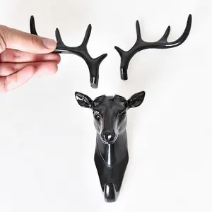 Creative Deer Antler Design Wall Mounted Hook, 1 Count Self Adhesive Wall Hook, Home Decor Hook for Key, Clothes, Bag, Hat, Umbrella, Organiser, Wall Mounted Organizer, Self Adhesive Hooks