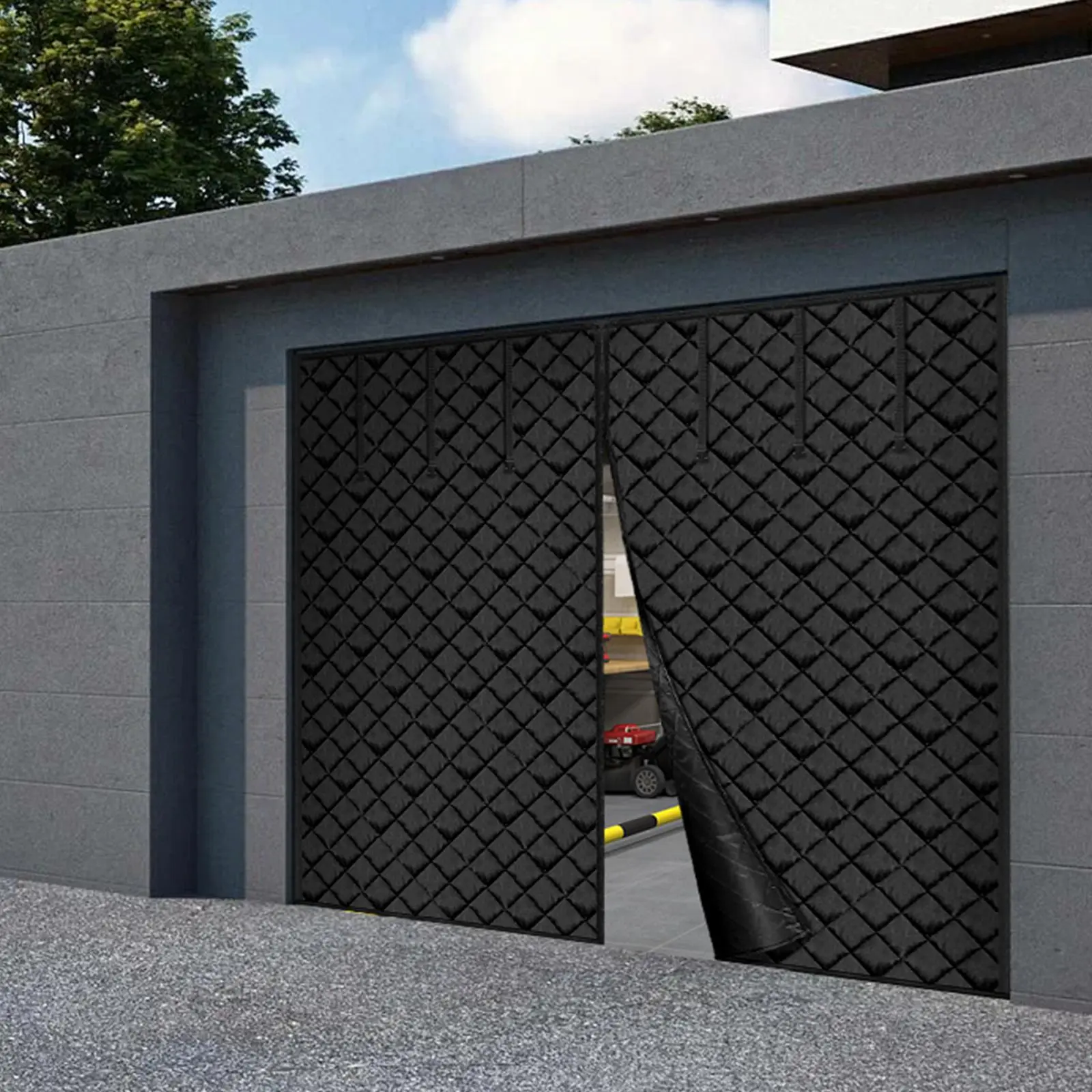 VEVOR Garage Door Screen for Winter,  , 10x8FT, Garage Door Insulation Kit, Magnetic Thermal Insulated Door Curtain with 300D Oxford Fabric Heavy Duty Weighted Bottom, Easy Assembly for Garage Door#BacktoSchool