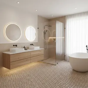 Flat Tan 12" x 12" Interlock Pebble Tile