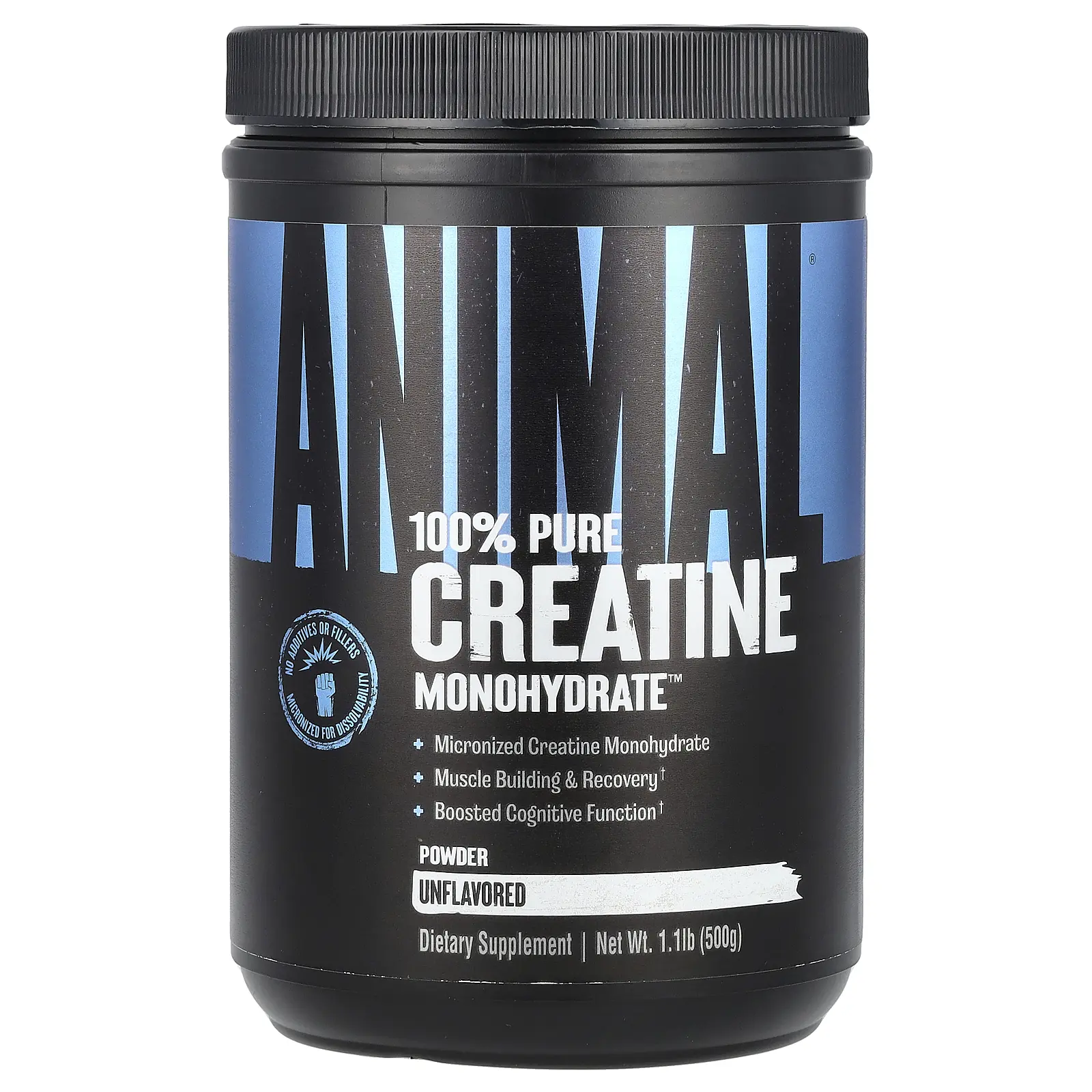 Animal 100% Pure Creatine Monohydrate™ Powder, Unflavored, 1.1 lb (500 g)