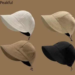 Ruth same fisherman hat children summer plain sunscreen waffle bucket hat thin modified face cap