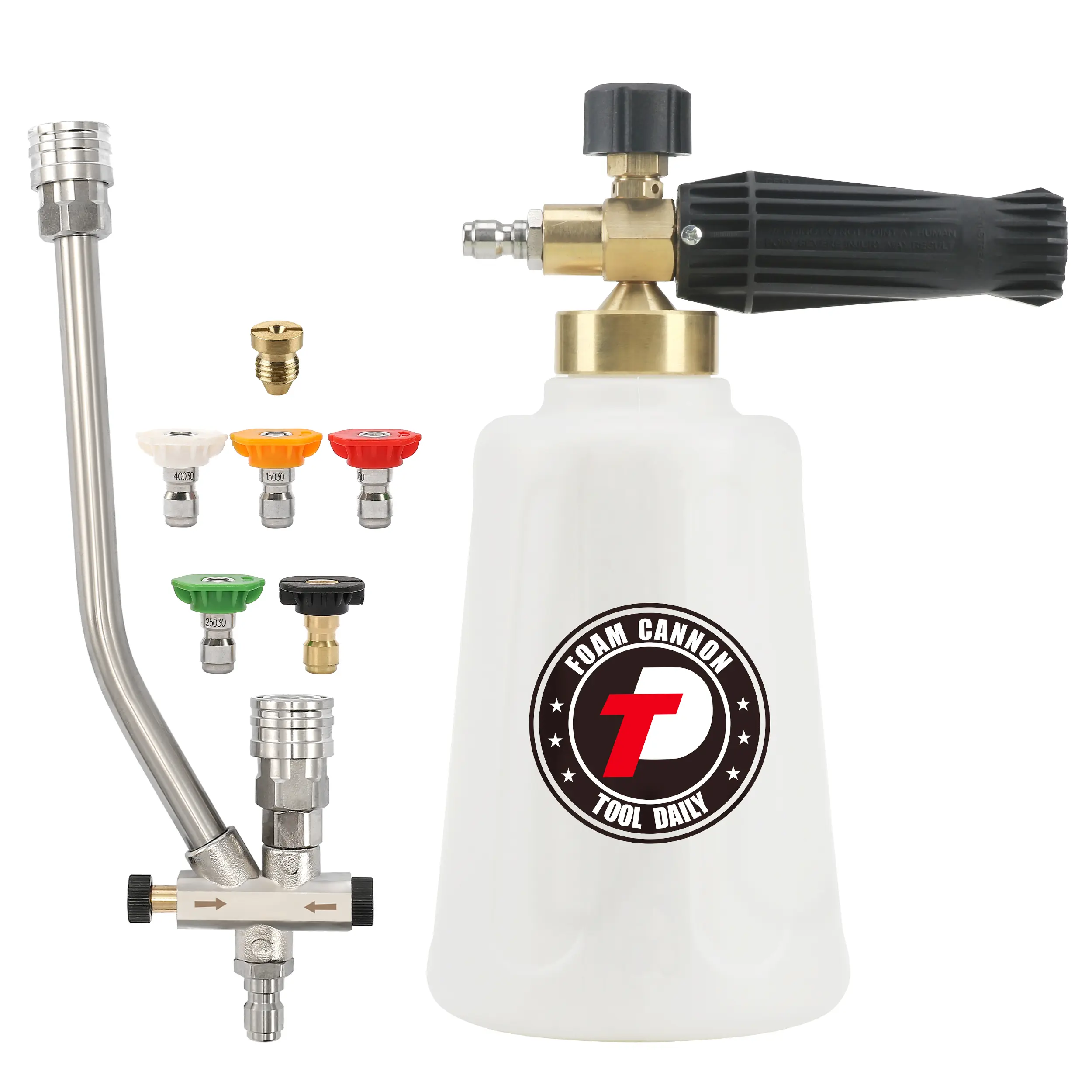 Tool Daily Foam Cannon for Pressure Washer with Double Tip Attachment, Dual Lance Wide Mouth Soap Cannon, 5 Power Washer Sprayer Nozzles, 1/4" Quick Connect, 3600 PSI【DealsForYouDays】,car accessories
