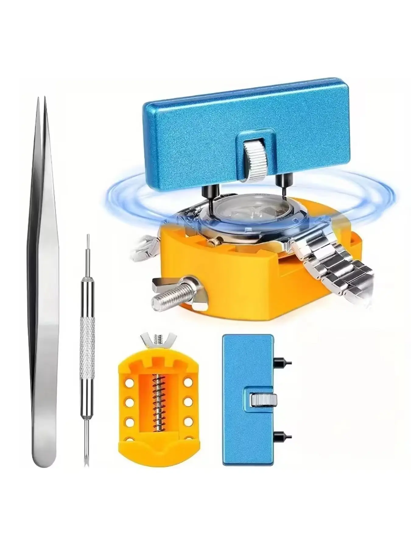 4-Piece Professional Watch Battery Replacement Tool Set, Essential Watch Repair Kit for Watchmakers & Hobbyists, Clock Maintenance Tools, Toolkit, Hand Tools