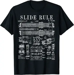 Slide Rule Engineer Engineering Student Funny Vintage Patent T-Shirt - Keylamartine Shop 49B0D6LV8MX5