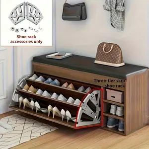 3 Layer Silver Color Heavy Duty Flip Cover Cabinet Hinges, Metal Surface Treatment, Program Control, Shoe Rack & Drawer Hardware Accessories