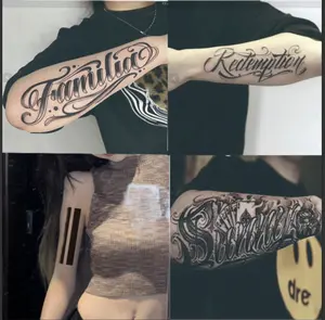X original Realistic BIG Temporary Arm Tattoos: Non-Reflective, Herbal, Fake Men Tattoos, Waterproof
