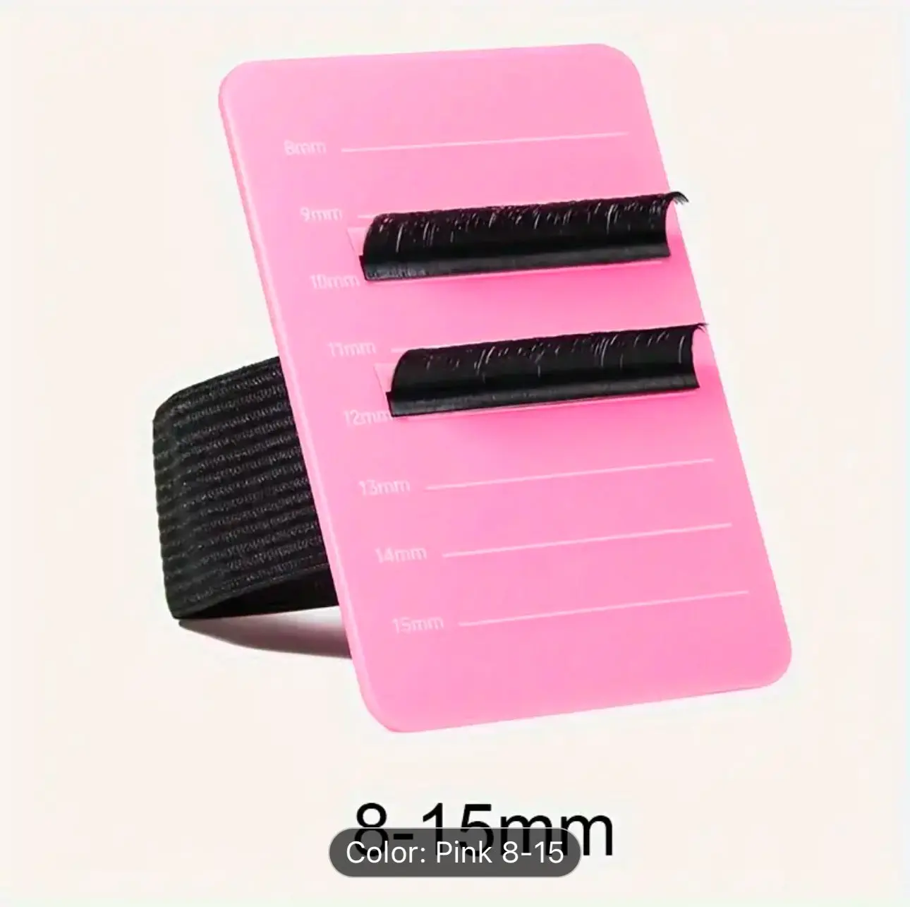 Pink Lash Tile with Wrist Band, Cosmetic Makeup Tool for Eyelashes and Lash Extension Application